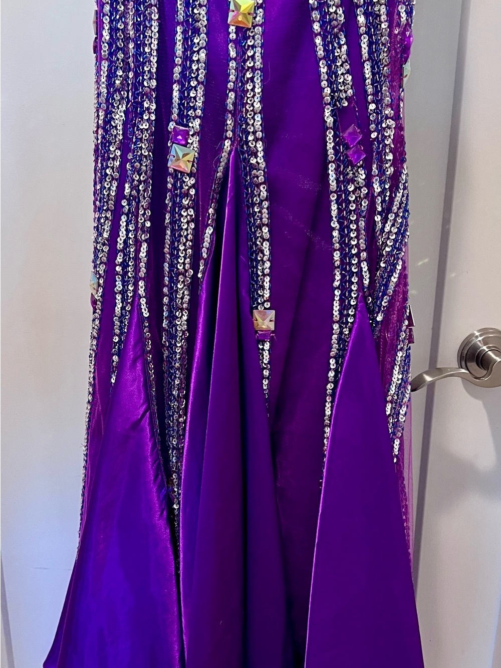Tiffany Designs One-Shoulder Purple Evening Gown - Picture 8 of 8